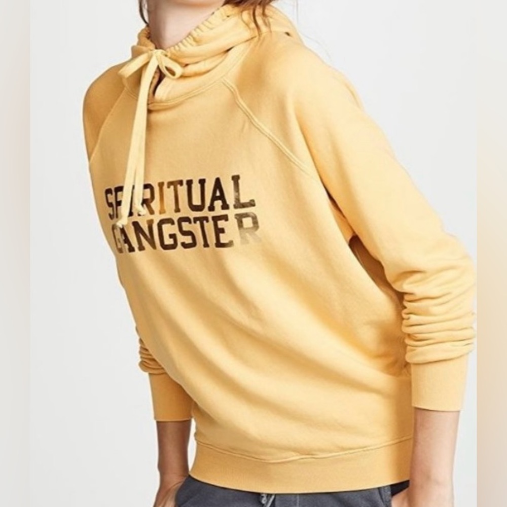 spiritual gangster gold lettering hoodie